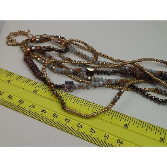 Gorgeous Handmade AB Crystal Necklace with Adjustable 2-Strand Design - Picture 3 of 6